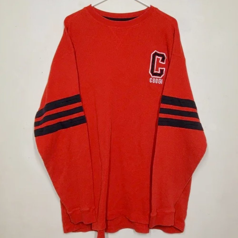 Red Coogi Waffle Knit Shirt, size 3XL, embroidered C emblem